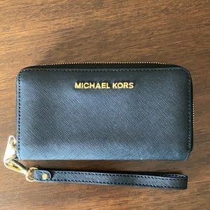 Michael Kors black wristlet wallet